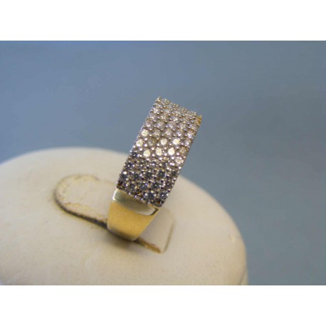 Zlatý dámsky prsteň biele zirkóny žlté zlato VP53258Z 14 karátov 585/1000 2,58g