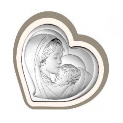 Strieborný obraz Panna Mária s Ježiškom srdce VO6433/2CC