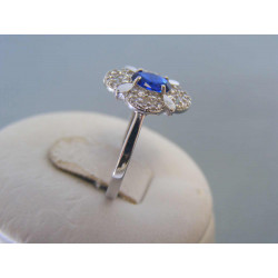 Zlatý dámsky prsteň modrý zirkón biele zlato DP55219B 14 karátov 585/1000 2,19g