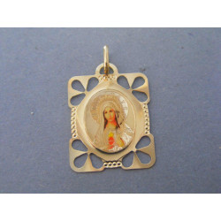 Zlatý prívesok Panna Mária farebné prevedenie DI120Z 14 karátov 585/1000 1,20g