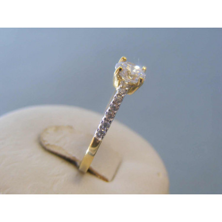 Zlatý dámsky prsteň zirkóny biele žlté zlato VP57229V 14 karátov 585/1000 2,29g