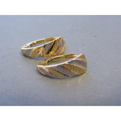 Zlaté dámske náušnice vzorované viacfarebné zlato VA122V 14 karátov 585/1000 1,22g