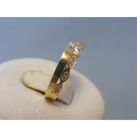 Zlatý dámsky prsteň žlté zlato zirkóny VP51337Z 14 karátov 585/1000 3,37g