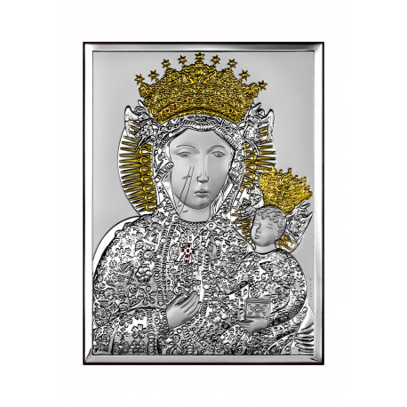 Strieborný obraz Panna Mária Ježiško pozlatený BC6520/5O