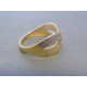 Zlatý dámsky prsteň biele žlté zlato zirkóny VP58280V 14 karátov 585/1000 2,80g