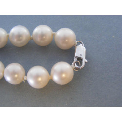 Biely perlový náhrdelník strieborné zapínanie VRS486557 925/1000 65,57g