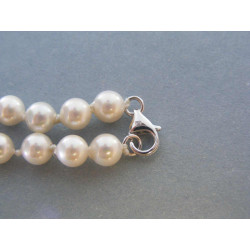 Biely perlový náhrdelník strieborné zapínanie VRS442010 925/1000 20,10g