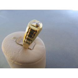 Zlatý pánsky prsteň vzorovaný viacfarebné zlato zirkóny DA66248V 14 karátov 585/1000 2,48 g