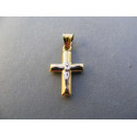 Zlatý prívesok Ježiš na kríži viacfarebné zlato DI061V 14 karátov 585/1000 0,61 g
