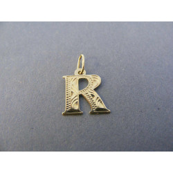 Zlatý prívesok písmeno R DI042Z žlté zlato 14 karátov 585/1000 0,42 g