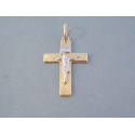 Zlatý prívesok Ježiš na kríži viacfarebné zlato VI088V 14 karátov 585/1000 0,88 g