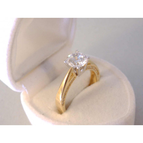 Zlatý prsteň dámsky viacfarebné zlato zirkóny VP55361V 14 karátov 585/1000 3,61 g