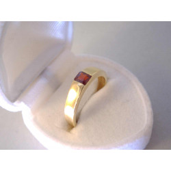 Jednoduchý dámsky zlatý prsteň hladký povrch farebný zirkón VP55260Z žlté zlato 14 karátov 585/1000 2,60g
