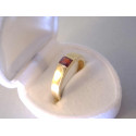 Jednoduchý dámsky zlatý prsteň hladký povrch farebný zirkón VP55260Z žlté zlato 14 karátov 585/1000 2,60g