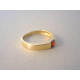 Jednoduchý dámsky zlatý prsteň hladký povrch farebný zirkón VP55260Z žlté zlato 14 karátov 585/1000