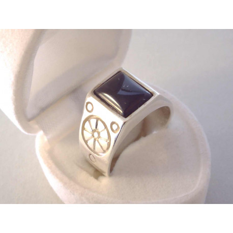 Pánsky strieborný prsteň čierny onyx DPS62852 925/1000 8,52 g