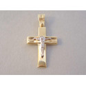 Zlatý prívesok Ježiš na kríži UNISEX viacfarebné zlato VI153V 14 karátov 585/1000 1,53 g
