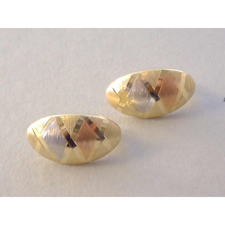 Dámske zlaté naušnice viacfarebné zlato VA214V 14 karátov 585/1000 2,14 g