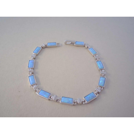 Dámsky strieborný náramok modrý opál,zirkóny VNS19980 925/1000 9,80 g