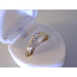 Zlatý dámsky prsteň viacfarebné zlato zirkón VP56266V 14 karátov 585/1000 2,66 g