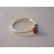 Zlatý dámsky prsteň žlté zlato červený zirkón DP60204Z 14 karátov 585/1000 2,04 g