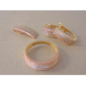 Zlatá súprava prívesok, naušnice, prsteň VS54676V viacfarebné zlato zirkóny 14 karátov 585/1000 6,76 g