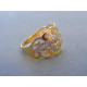 Žiarivý dámsky prsteň žlté zlato kamienky zirkónu VP58302Z 14 karátov 585/1000 3,02 g
