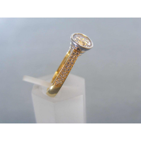 Zlatý očarujúci prsteň viacfarebné zlato zirkóny VP57255Z 14 karátov 585/1000 2,55 g