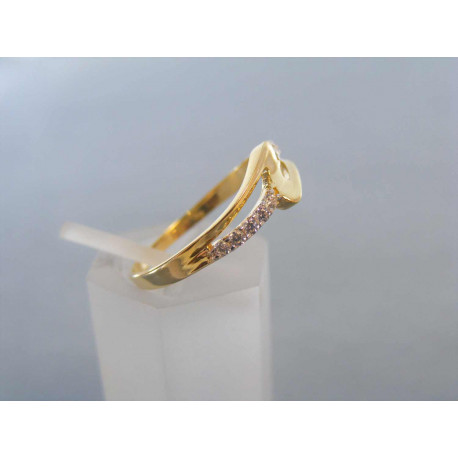 Zlatý dámsky prsteň zaujímavý vzhľad žlté zlato zirkóny VP56168Z 14 karátov 585/1000 1,68 g