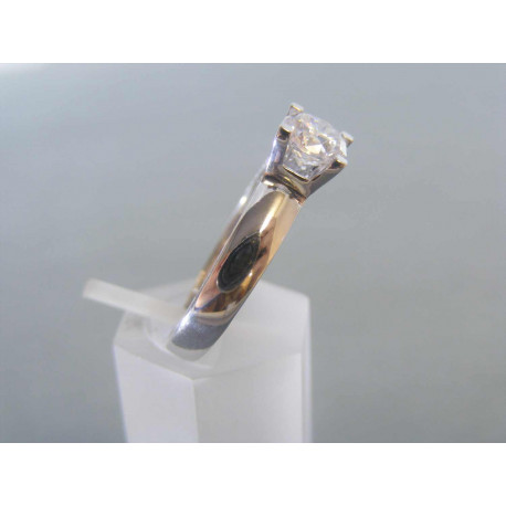 Zlatý dámsky prsteň biele zlato zirkóny VP56349B 14 karátov 585/1000 3,49 g