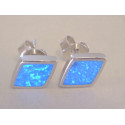 Dámske strieborné naušnice napichovačky zaujímavý tvar modrý opál DAS183 925/1000 1,83 g