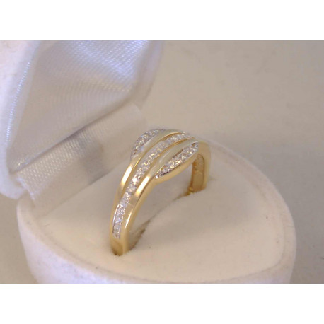 Zlatý dámsky prsteň žlté zlato,zirkóny VP59246Z 14 karátov 585/1000 2,46 g