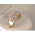 Zaujímavý dámsky trojfarebný prsteň zirkóny VP62235V viacfarebné zlato 14 karátov 585/1000 2,35 g