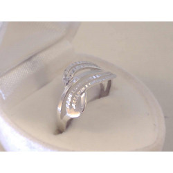 Pekný zlatý dámsky prsteň jemný vzor VP54174B biele zlato 14 karátov 585/1000 1,74 g