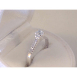 Jednochuchý dámsky zlatý prsteň biele zlato zirkón v korunke VP52201B 14 karátov 585/1000 2,01 g