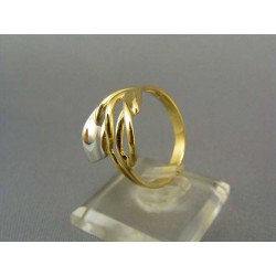 Zlatý dámsky prsteň z dvojfarebného zlata VP62494V