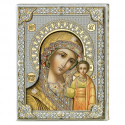 Strieborný pozlátený obraz Matka Božia Strieborný obraz 85302/6L