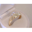 Zaujímavý dámsky zlatý prsteň viacfarebné zlato,zirkóny VP61286V 14 karátov 585/1000 2,86 g