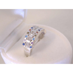 Strieborný dámsky prsteň farebné kamienky zirkónu VPS52380 925/1000 3,80 g