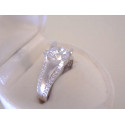 Výrazný ródiovaný strieborný dámsky prsteň číre zirkóny VPS55252 925/1000 2,52 g