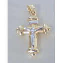 Zlatý prívesok kríž s Ježišom VI113V viacfarebné zlato 14 karátov 585/1000 1,13g
