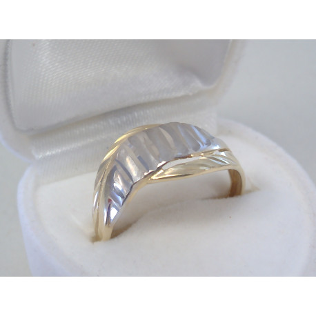 Zlatý dámsky prsteň viacfarebné zlato jemný vzor DP58183V 14 karátov 585/1000 1,83 g