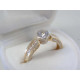Pekný zlatý dámsky prsteň viacfarebné zlato,číre zirkóny DP52290V 14 karátov 585/1000 2,90 g