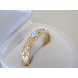 Zlatý prsteň ruženec žlté zlato zirkón DP60364Z 14 karátov 585/1000 3,64g