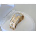 Zlatý prsteň ruženec viacfarebné zlato zirkóny DP59545V 14 karátov 585/1000 5,45g