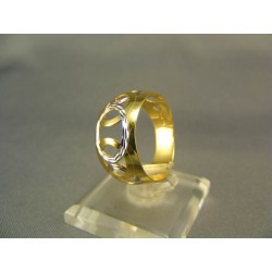 Zlatý dámsky prsteň s kruhmi žlté biele zlato VP59217V 585/1000 2,17g