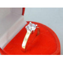 Jednoduchý dámsky zlatý prsteň zirkón v korunke viacfarebné zlato VP58177V 14 karátov 585/1000 1,77 g