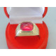 Výrazný dámsky zlatý prsteň červený kameň UNISEX VP65601Z žlté zlato 14 karátov 585/1000 6,01 g