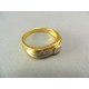 Zlatý pánsky prsten dvojfarebné zlato s kamienkom