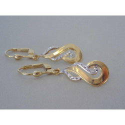 Zlaté dámske vysiace naušnice viacfarebné zlato jemný vzor VA230V 14 karátov 585/1000 2,30 g